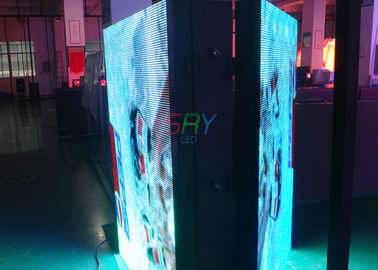 La publicidad del doble echó a un lado gabinete del LED, 1/4 pantalla constante de la prenda impermeable LED de la corriente de la exploración proveedor
