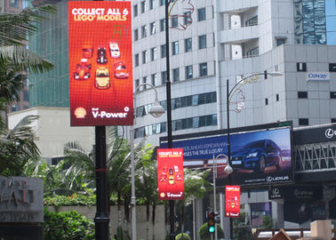 55 muestra abierta video llevada de poste del alumbrado público de la exhibición de la publicidad al aire libre de la serie P6 de Iphone de la pulgada proveedor